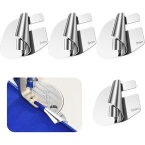Sewing Rolled Hemmer Foot 4Pcs (7/8/9/10MM), Rolled Hem Presser Curved Scroll Rolled Hem Foot Foot Sewing Accessories Tools for Home Industrial