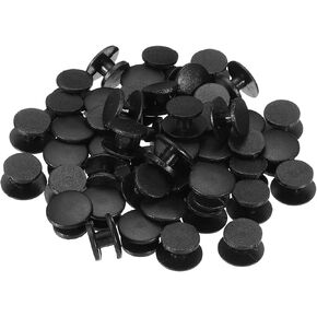 PATIKIL Plastic Button Charm, 50 Pack 12 x 8mm Dia Buckle Button Accessories Backs Wristband Shoe Charm Decoration for DIY Ornaments, Black