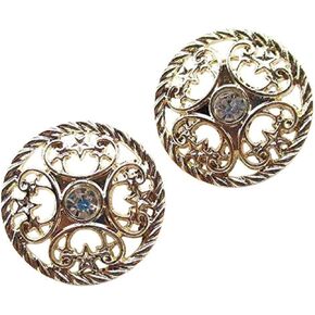 Chenkou Craft New 20pcs Gold Alloy Rhinestone Crytal Hollow Buttons 25mm Sewing Craft Lots