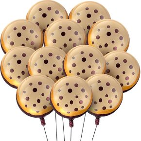 12 Pcs 21 Inch Christmas Chocolate Chip Cookie Balloons Foil Party Balloons Bulk Balloons Decor for Birthday Party Baby Shower Theme Decorations Supplies