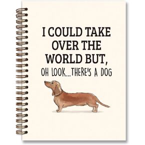 Cute Dog Spiral Notebook Journal,Dog Notebook,Dachshund Gifts for Dog Lovers Teen Girls Women,Hardcover College Ruled Spiral Notebook 5.5×8.3 Spiral Bound Notebook,College School Supplies