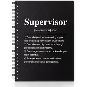 Supervisor Definition Hardcover 160 Pages Blank Spiral Notebooks, Supervisor Notebook, Thank You Gift for Teacher Mentor, Supervisor Appreciation Gifts, Going Away Gifts for Supervisor Mentor
