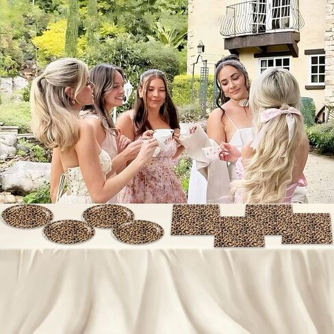 40pcs leopard print Party Supplies， Jungle Safari Animal Print Paper Plates and Napkins for Birthday Party, Baby Shower Zoo Disposable Tableware in Kuwait