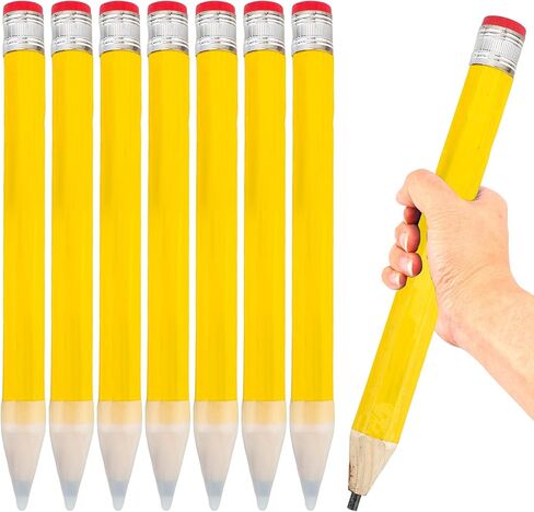 8 عبوات من أقلام الرصاص الخشبية الكبيرة بحجم 13 بوصة، أقلام رصاص خشبية كبيرة مضحكة ومبتكرة من الخشب الأصفر، مناسبة للأطفال وطلاب المدارس والمكتب والحفلات المنزلية in Kuwait