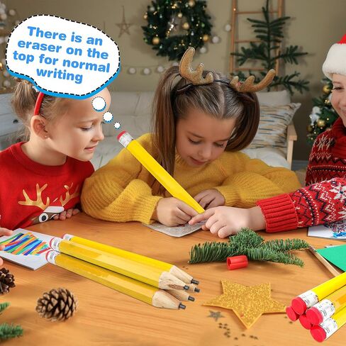 8 عبوات من أقلام الرصاص الخشبية الكبيرة بحجم 13 بوصة، أقلام رصاص خشبية كبيرة مضحكة ومبتكرة من الخشب الأصفر، مناسبة للأطفال وطلاب المدارس والمكتب والحفلات المنزلية in Kuwait