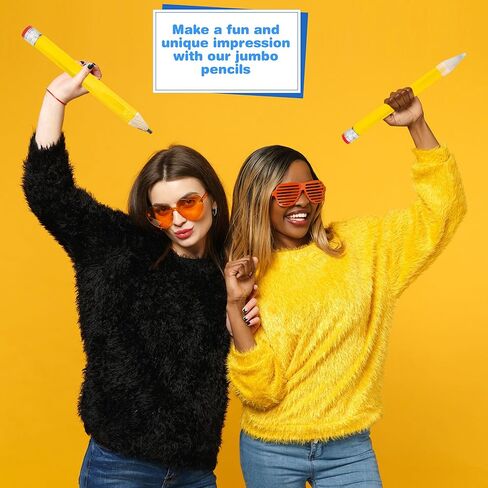 8 عبوات من أقلام الرصاص الخشبية الكبيرة بحجم 13 بوصة، أقلام رصاص خشبية كبيرة مضحكة ومبتكرة من الخشب الأصفر، مناسبة للأطفال وطلاب المدارس والمكتب والحفلات المنزلية in Kuwait
