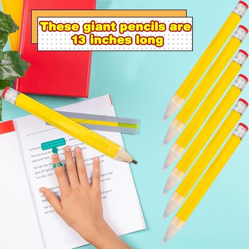 8 عبوات من أقلام الرصاص الخشبية الكبيرة بحجم 13 بوصة، أقلام رصاص خشبية كبيرة مضحكة ومبتكرة من الخشب الأصفر، مناسبة للأطفال وطلاب المدارس والمكتب والحفلات المنزلية in Kuwait