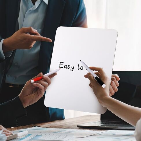 4 عبوات من ألواح المسح الجاف للسبورة البيضاء مقاس 11 × 14 بوصة مزدوجة الجوانب مع 4 علامات و4 محايات و4 حاملات أقلام لوحات بيضاء شخصية محمولة للطلاب في الفصول الدراسية ومكتب المعلم in Kuwait