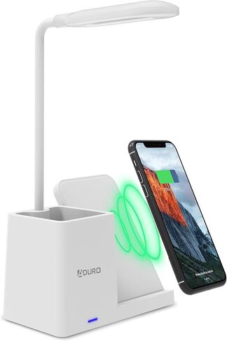 Aduro U-Light LED Desk Lamp Organizer Desk Light with Pen Holder & QI Wireless Charger Stand Black in Saudi Arabia