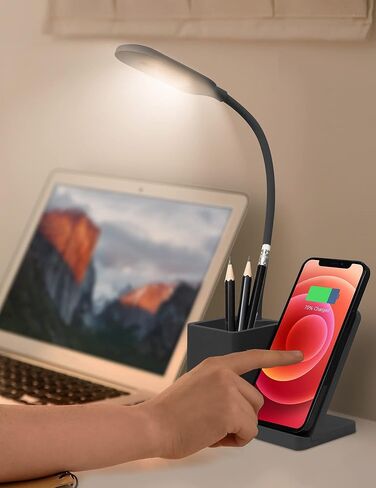 Aduro U-Light LED Desk Lamp Organizer Desk Light with Pen Holder & QI Wireless Charger Stand Black in Saudi Arabia