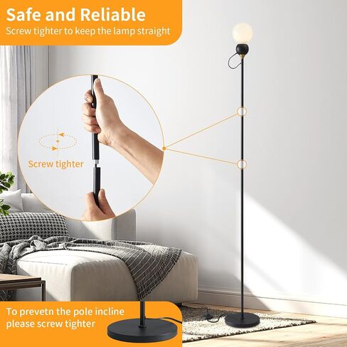 Rdozko Floor Lamp - Minimalist Standing Lamp with Adjustable Head, Metal Base, 70" Tall, Foot Switch - Ideal for Living Room, Bedroom - Design with Magnetized Head for Custom Angles in Saudi Arabia
