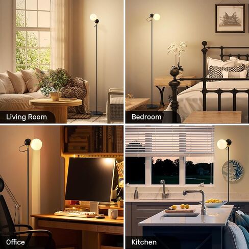 Rdozko Floor Lamp - Minimalist Standing Lamp with Adjustable Head, Metal Base, 70" Tall, Foot Switch - Ideal for Living Room, Bedroom - Design with Magnetized Head for Custom Angles in Saudi Arabia