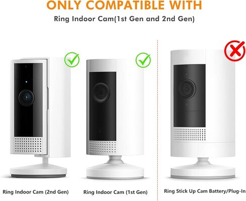 قطعتان من أدوات التثبيت على الحائط اللاصقة للكاميرا الداخلية الدائرية (الجيل الأول والجيل الثاني)، طريقتان سهلتان للتركيب باستخدام شريط ومسامير قوية، بدون حفر، بدون براغي، تركيب مريح وعملي من ALERTCAM in Kuwait