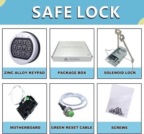 Replacement Chrome Keypad Electronic Safe Lock, with Solenoid Lock & 2 Override Keys Chrome Keypad DIY Safe Electronic Lock, Fit All Kinds of safes, Home safes, Vault Doors, and More. in Saudi Arabia