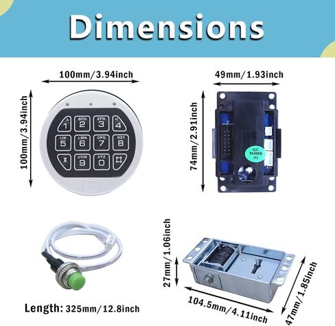 Replacement Chrome Keypad Electronic Safe Lock, with Solenoid Lock & 2 Override Keys Chrome Keypad DIY Safe Electronic Lock, Fit All Kinds of safes, Home safes, Vault Doors, and More. in Saudi Arabia