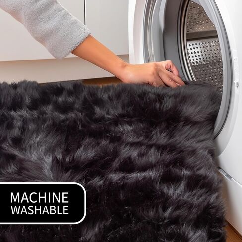 Super Area Rugs Ultra Soft & Fluffy Faux Sheepskin Rug, Gray 2 x 3 Feet Carpet for Bedroom Living Room in Saudi Arabia