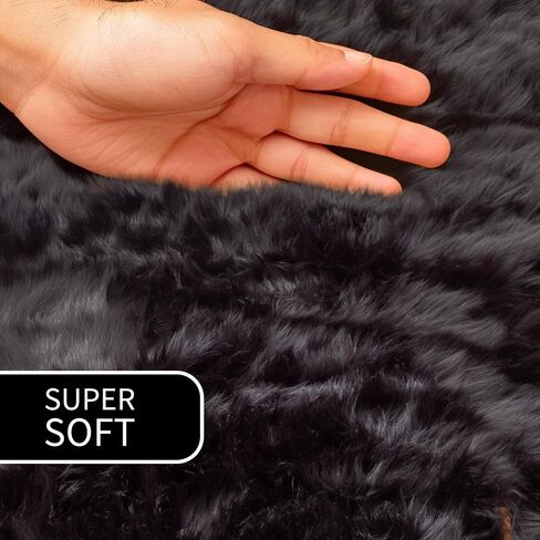 Super Area Rugs Ultra Soft & Fluffy Faux Sheepskin Rug, Gray 2 x 3 Feet Carpet for Bedroom Living Room in Saudi Arabia