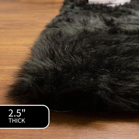 Super Area Rugs Ultra Soft & Fluffy Faux Sheepskin Rug, Gray 2 x 3 Feet Carpet for Bedroom Living Room in Saudi Arabia
