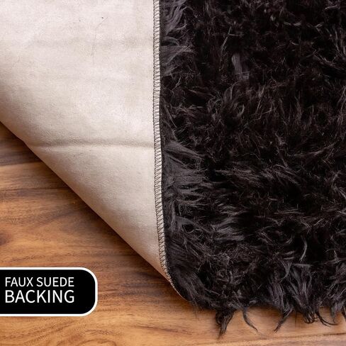 Super Area Rugs Ultra Soft & Fluffy Faux Sheepskin Rug, Gray 2 x 3 Feet Carpet for Bedroom Living Room in Saudi Arabia