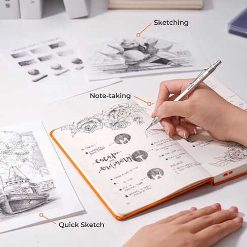 Nicpro 0.7 Metal Mechanical Pencil Set with Case, 3PCS MP1000 0.7mm Artist Lead Pencil With 8 Tube HB Refills, 3 Erasers, 9 Eraser Refill For Architect Art Drafting Drawing Engineering, Sketching in Saudi Arabia