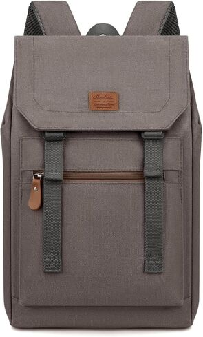 Vintage Laptop Backpack Durable Canvas Backpack Travel Notebook Bag Lightweight Travel Daypack for Men Women. (Black) in Kuwait