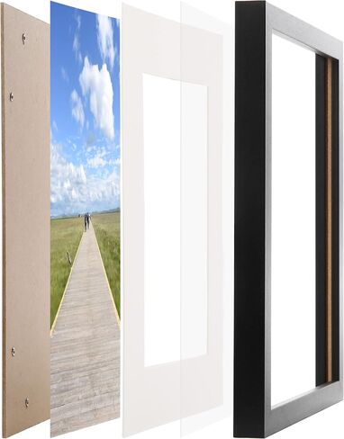 Aynoo Floating Picture Frame 7x9 Picture Frame 5x7 6x8 Floating Picture Frame, Table-top Floating Frame Black Modern Style Wooden Display For 4x6 5x7 6x8 7x9 Picture Frame Black (PHSD0709) in Kuwait