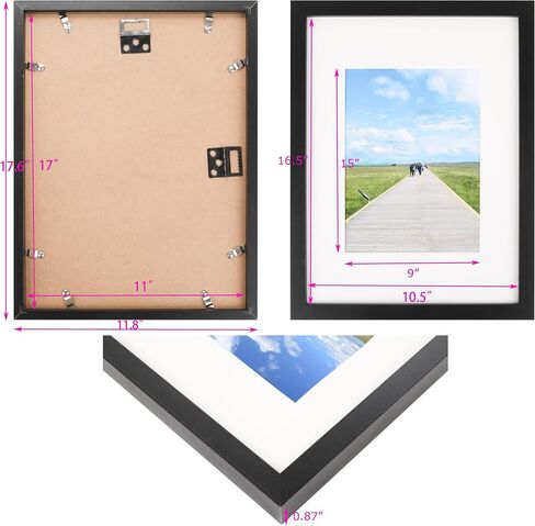 Aynoo Floating Picture Frame 7x9 Picture Frame 5x7 6x8 Floating Picture Frame, Table-top Floating Frame Black Modern Style Wooden Display For 4x6 5x7 6x8 7x9 Picture Frame Black (PHSD0709) in Kuwait