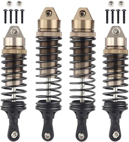 Hosim Shock Absorber Front & Rear, Aluminum Alloy Assembled Springs Damper for 1/10 Traxxas Slash 4x4 4WD RC Cars Upgrades Option Parts - 4PCS (Titanium) in Saudi Arabia