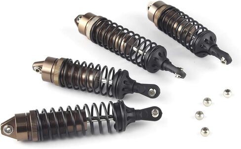 Hosim Shock Absorber Front & Rear, Aluminum Alloy Assembled Springs Damper for 1/10 Traxxas Slash 4x4 4WD RC Cars Upgrades Option Parts - 4PCS (Titanium) in Saudi Arabia