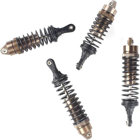 Hosim Shock Absorber Front & Rear, Aluminum Alloy Assembled Springs Damper for 1/10 Traxxas Slash 4x4 4WD RC Cars Upgrades Option Parts - 4PCS (Titanium) in Saudi Arabia