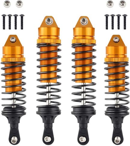 Hosim Shock Absorber Front & Rear, Aluminum Alloy Assembled Springs Damper for 1/10 Traxxas Slash 4x4 4WD RC Cars Upgrades Option Parts - 4PCS (Titanium) in Saudi Arabia