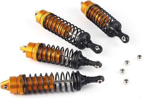 Hosim Shock Absorber Front & Rear, Aluminum Alloy Assembled Springs Damper for 1/10 Traxxas Slash 4x4 4WD RC Cars Upgrades Option Parts - 4PCS (Titanium) in Saudi Arabia