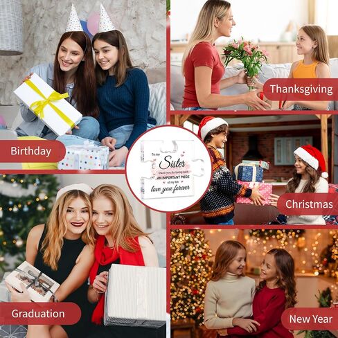 Puzzle Gifts for Sister - 4" x 3.3" Acrylic Puzzle Piece Plaque Sister Gifts from Sister Birthday Thanksgiving Christmas Decorations Gift in Saudi Arabia