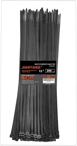 Zip Ties Assorted Size,8+12+14+18 Inch Double Sided Toothed,100 LBS Tensile Strength Heavy Duty Cable Wire Ties With Self-Locking Adjustable More Durable Nylon Tie Wraps for Indoor Outdoor（400 Pack） in Saudi Arabia