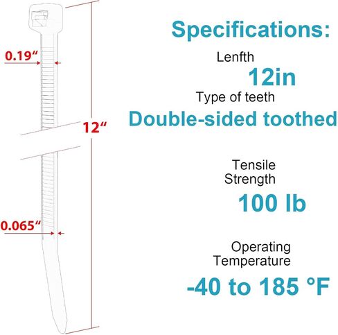 Zip Ties Assorted Size,8+12+14+18 Inch Double Sided Toothed,100 LBS Tensile Strength Heavy Duty Cable Wire Ties With Self-Locking Adjustable More Durable Nylon Tie Wraps for Indoor Outdoor（400 Pack） in Saudi Arabia