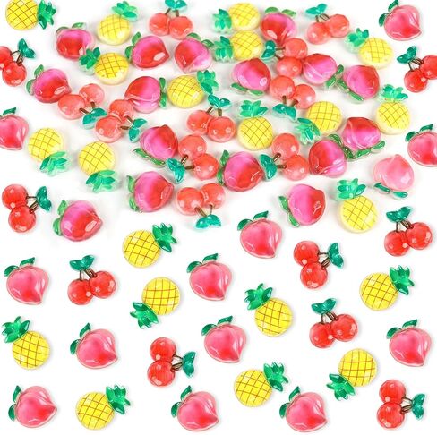 40 قطعة من راتينج الفواكه لتزيين الصيف بموضوع صغير من الراتينج لصنع السحر لتزيين الفواكه لتزيين الحرف اليدوية DIY وحفلات القصاصات وديكور المنزل in Kuwait