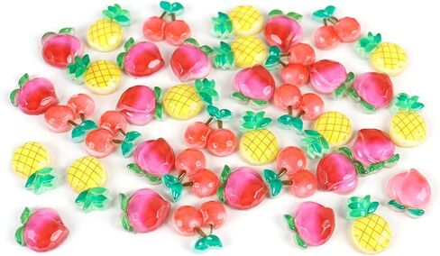 40 قطعة من راتينج الفواكه لتزيين الصيف بموضوع صغير من الراتينج لصنع السحر لتزيين الفواكه لتزيين الحرف اليدوية DIY وحفلات القصاصات وديكور المنزل in Kuwait