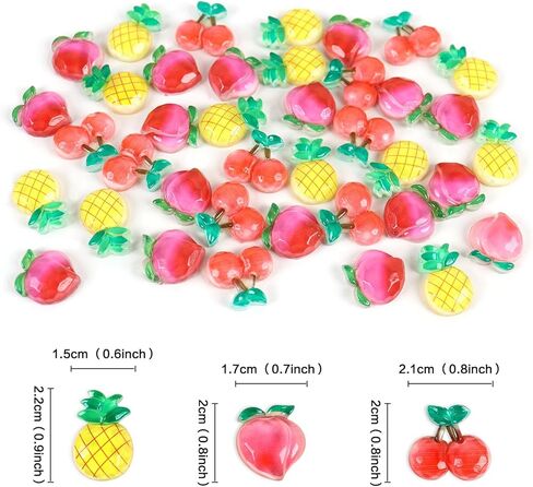 40 قطعة من راتينج الفواكه لتزيين الصيف بموضوع صغير من الراتينج لصنع السحر لتزيين الفواكه لتزيين الحرف اليدوية DIY وحفلات القصاصات وديكور المنزل in Kuwait