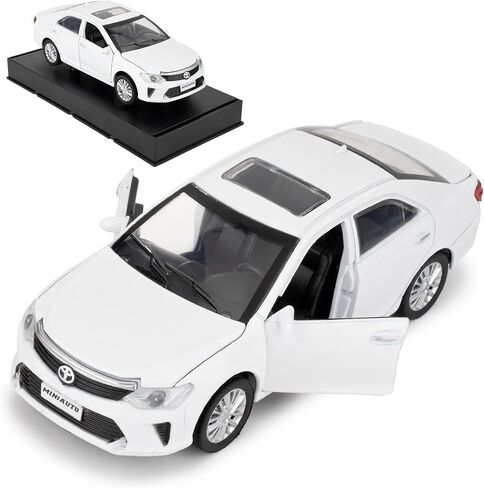 Toy Car Compatible for 1：32 Camry Model Car, Pull Back Diecast Collectible Car with Sounds＆Lights for Kids Boys Girls and Adults, Gift White in Saudi Arabia