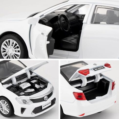 Toy Car Compatible for 1：32 Camry Model Car, Pull Back Diecast Collectible Car with Sounds＆Lights for Kids Boys Girls and Adults, Gift White in Saudi Arabia