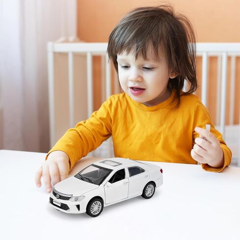 Toy Car Compatible for 1：32 Camry Model Car, Pull Back Diecast Collectible Car with Sounds＆Lights for Kids Boys Girls and Adults, Gift White in Saudi Arabia