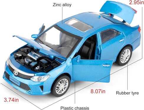 Toy Car Compatible for 1：32 Camry Model Car, Pull Back Diecast Collectible Car with Sounds＆Lights for Kids Boys Girls and Adults, Gift White in Saudi Arabia