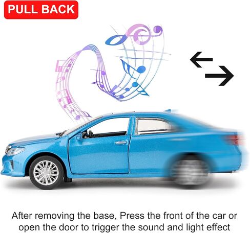 Toy Car Compatible for 1：32 Camry Model Car, Pull Back Diecast Collectible Car with Sounds＆Lights for Kids Boys Girls and Adults, Gift White in Saudi Arabia