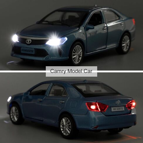 Toy Car Compatible for 1：32 Camry Model Car, Pull Back Diecast Collectible Car with Sounds＆Lights for Kids Boys Girls and Adults, Gift White in Saudi Arabia