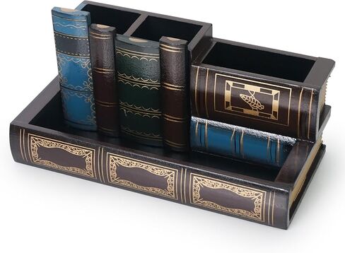 DreamsEden خمر حامل القلم مكتبة كتاب تصميم العلبة الخشبية حامل قلم رصاص الزخرفية حامل الفن الحرفية منظم مكتب للوازم المكتبية، والرفوف، كونترتوب، الجدول in Saudi Arabia