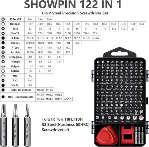 Showpin Mini Screwdriver Set for Computer: PC Electronics Laptop MacBook Repair Kit, Small Precision Tool Kit with Torx T5 T6 T8 for Technician IT DIY in Saudi Arabia