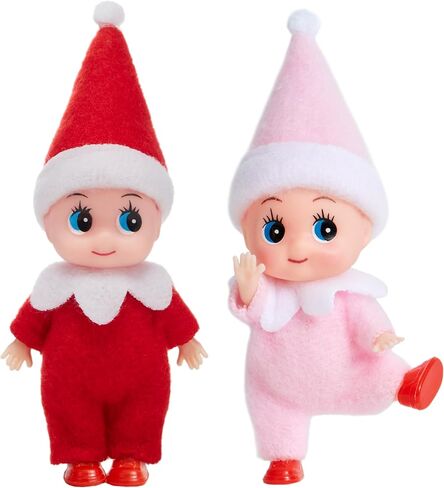 JOYIN قطعتان من دمية قزم عيد الميلاد القطيفة، دمية قزم صغيرة باللونين الأحمر والأخضر مع ملابس ونمط حزام، إكسسوارات عيد الميلاد من القطيفة الناعمة لديكورات عطلة عيد الميلاد، وحفلات تزيين عيد الميلاد. in Saudi Arabia