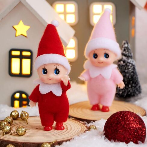 JOYIN قطعتان من دمية قزم عيد الميلاد القطيفة، دمية قزم صغيرة باللونين الأحمر والأخضر مع ملابس ونمط حزام، إكسسوارات عيد الميلاد من القطيفة الناعمة لديكورات عطلة عيد الميلاد، وحفلات تزيين عيد الميلاد. in Saudi Arabia