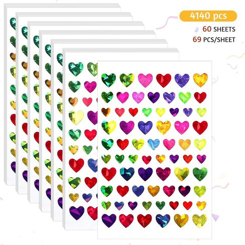 4140 Pcs Small Holographic Heart Stickers Glitter Mini Foil Behavior Reward Stickers DIY Decoration Sparkly Stickers for Behavior Reward Chart in Saudi Arabia