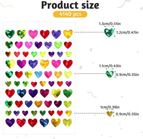 4140 Pcs Small Holographic Heart Stickers Glitter Mini Foil Behavior Reward Stickers DIY Decoration Sparkly Stickers for Behavior Reward Chart in Saudi Arabia